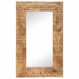 Hand-Carved Mirror 80x50x2.5 cm Solid Mango Wood