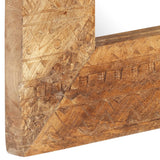 Hand-Carved Mirror 80x50x2.5 cm Solid Mango Wood - Top-Down View
