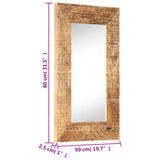 Hand-Carved Mirror 80x50x2.5 cm Solid Mango Wood