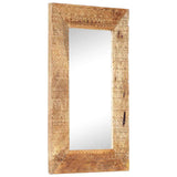 Hand-Carved Mirror 80x50x2.5 cm Solid Mango Wood - Extra Image