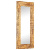 Hand-Carved Mirror 110x50x2.5 cm Solid Mango Wood - Rear View