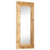 Hand-Carved Mirror 110x50x2.5 cm Solid Mango Wood - Extra Image
