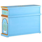 Hand-Painted Sideboard Multicolour 110x30x76cm Solid Mango Wood - Side View