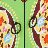 Hand Painted Sideboard Multicolour 70x35x60 cm Solid Mango Wood - Rear View