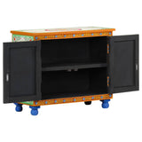 Hand Painted Sideboard 70x35x60 cm Solid Mango Wood - Front View