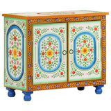Hand Painted Sideboard 70x35x60 cm Solid Mango Wood - Rear View