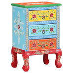 Hand Painted Bedside Cabinet 40x30x60 cm Solid Mango Wood