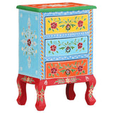 Hand Painted Bedside Cabinet 40x30x60 cm Solid Mango Wood - Extra Image