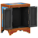 Hand Painted Bedside Cabinet 40x30x50 cm Solid Mango Wood - Front View