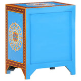 Hand Painted Bedside Cabinet 40x30x50 cm Solid Mango Wood - 45-Degree Angle