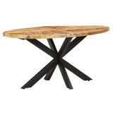 Dining Table 160x90x75 cm Rough Mango Wood - Low Angle