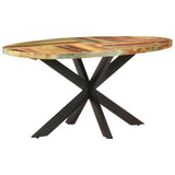 Dining Table 160x90x75 cm Solid Reclaimed Wood - Top-Down View