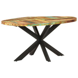 Dining Table 160x90x75 cm Solid Reclaimed Wood - Rear View