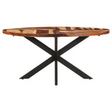 Dining Table 160x90x75cm Solid Acacia Wood - Front View