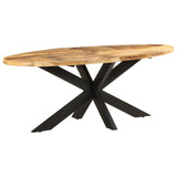 Dining Table Oval 200x100x75 cm Rough Mango Wood - Extra Image