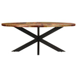 Dining Table Oval 200x100x75 cm Solid Reclaimed Wood - Front View