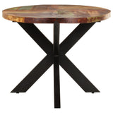 Dining Table Oval 200x100x75 cm Solid Reclaimed Wood - Side View
