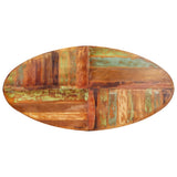 Dining Table Oval 200x100x75 cm Solid Reclaimed Wood - Top-Down View