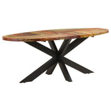 Dining Table Oval 200x100x75 cm Solid Reclaimed Wood - Low Angle