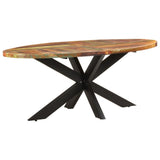 Dining Table Oval 200x100x75 cm Solid Reclaimed Wood - Extra Image