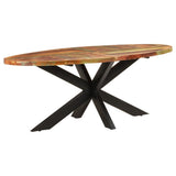 Dining Table Oval 200x100x75 cm Solid Reclaimed Wood - Extra Image