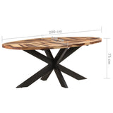 Dining Table Oval 200x100x75cm Acacia Wood - Rear View