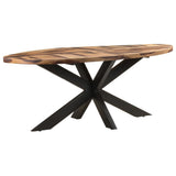 Dining Table Oval 200x100x75cm Acacia Wood - Close-Up Angle