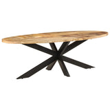 Dining Table 240x100x75 cm Rough Mango Wood - Rear View