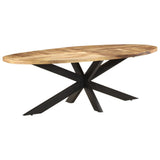 Dining Table 240x100x75 cm Rough Mango Wood - Top-Down View