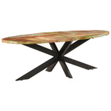 Dining Table 240x100x75 cm Solid Reclaimed Wood - Rear View