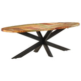 Dining Table 240x100x75 cm Solid Reclaimed Wood - Side View