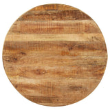 Dining Table Round 100x100x75 cm Rough Mango Wood - Top-Down View