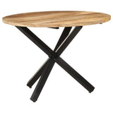 Dining Table Round 100x100x75 cm Rough Mango Wood - Extra Image