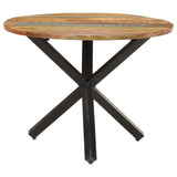 Dining Table Round 100x100x75 cm Solid Reclaimed Wood - Front View