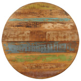 Dining Table Round 100x100x75 cm Solid Reclaimed Wood - Top-Down View