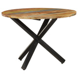 Dining Table Round 100x100x75 cm Solid Reclaimed Wood - Extra Image