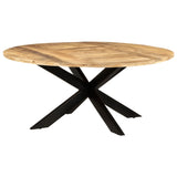 Dining Table Round 175x75 cm Rough Mango Wood - Extra Image