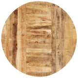 Dining Table Round 175x75 cm Rough Mango Wood - Side View