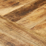 Dining Table Round 175x75 cm Rough Mango Wood - Top-Down View