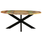 Dining Table Round 175x75 cm Solid Reclaimed Wood