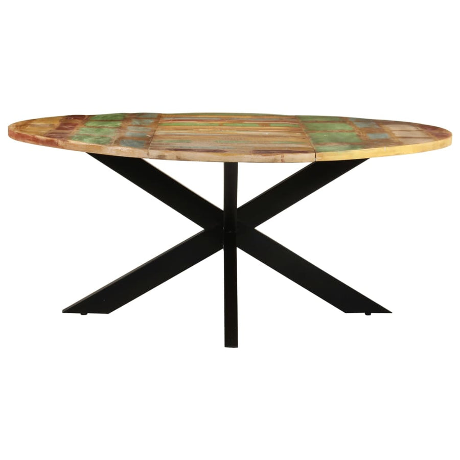 Dining Table Round 175x75 cm Solid Reclaimed Wood