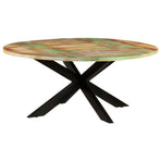 Dining Table Round 175x75 cm Solid Reclaimed Wood