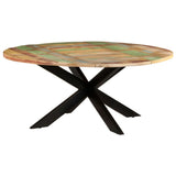 Dining Table Round 175x75 cm Solid Reclaimed Wood - Rear View