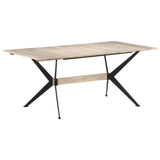 Dining Table 180x90x76 cm Solid Mango Wood - Close-Up Angle