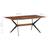Dining Table 180x90x76 cm Solid Mango Wood - Rear View