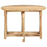 Dining Table Round 110x76 cm Solid Mango Wood - Front View
