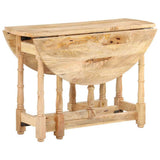 Dining Table Round 110x76 cm Solid Mango Wood - Top-Down View