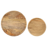 2 Piece Coffee Table Set Solid Mango Wood and Steel - Rear View
