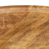 2 Piece Coffee Table Set Solid Mango Wood and Steel - Close-Up Angle