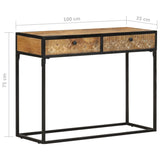 Console Table 100x35x75 cm Solid Mango Wood - Low Angle
